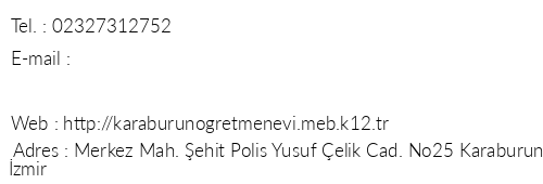 İzmir Karaburun Öğretmenevi telefon numaraları, faks, e-mail, posta adresi ve iletişim bilgileri